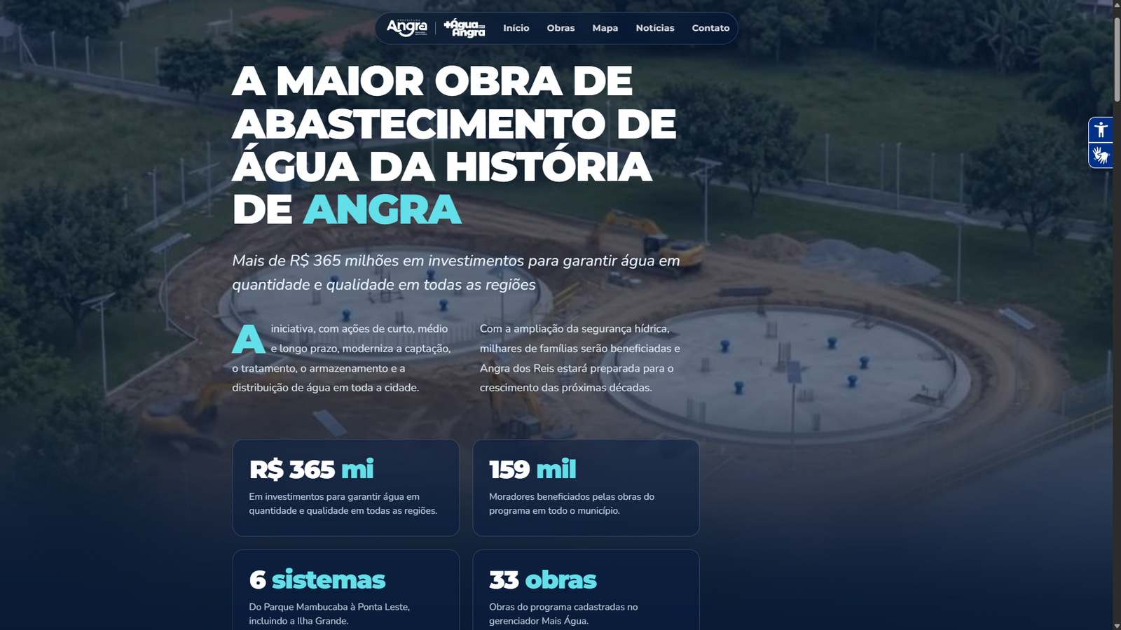 Site e Sistema Mais Água em Angra